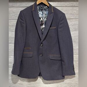 Claudio Lugli Rust Color Jacket Blazer Sz 50 Graphic Lining Wool Blind